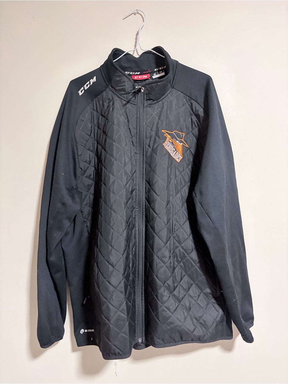 CCM Black Quilted Lightweight Full-Zip Jacket with Logo